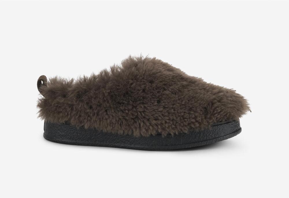 NEW AGL women's giuly fur mule in forest